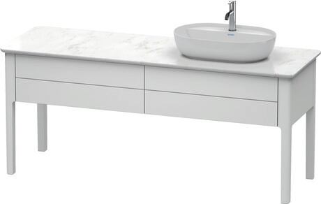 Console vanity unit floorstanding, LU9563R3636 White Satin Matt, Lacquer