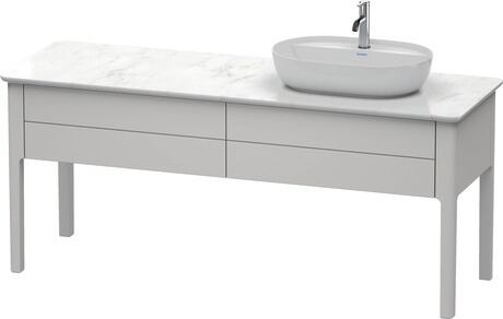 Console vanity unit floorstanding, LU9563R3939 Nordic white Satin Matt, Lacquer