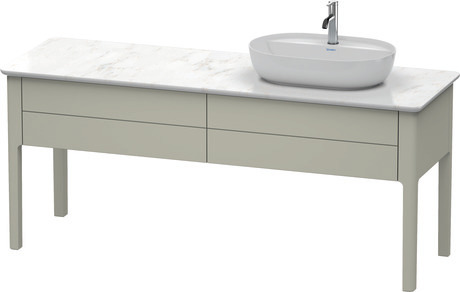 Console vanity unit floorstanding, LU9563R6060 taupe Satin Matt, Lacquer