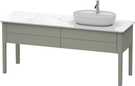 Console vanity unit floorstanding, LU9563R9292 Stone grey Satin Matt, Lacquer