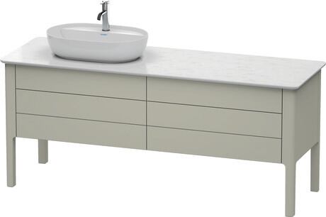 Console vanity unit floorstanding, LU9568L6060 taupe Satin Matt, Lacquer