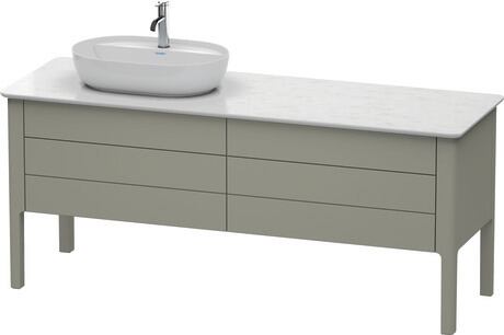 Console vanity unit floorstanding, LU9568L9292 Stone grey Satin Matt, Lacquer