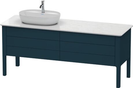 Console vanity unit floorstanding, LU9568L9898 Night blue Satin Matt, Lacquer