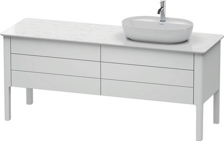 Console vanity unit floorstanding, LU9568R3636 White Satin Matt, Lacquer