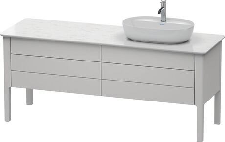 Console vanity unit floorstanding, LU9568R3939 Nordic white Satin Matt, Lacquer