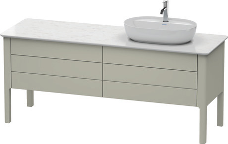 Console vanity unit floorstanding, LU9568R6060 taupe Satin Matt, Lacquer