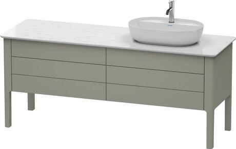 Console vanity unit floorstanding, LU9568R9292 Stone grey Satin Matt, Lacquer