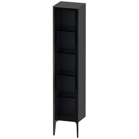 Tall cabinet, XV1375LB249 Hinge position: Left, Front: Parsol grey, Corpus: Graphite Matt, Decor, Profile colour: Black, Profile: Black