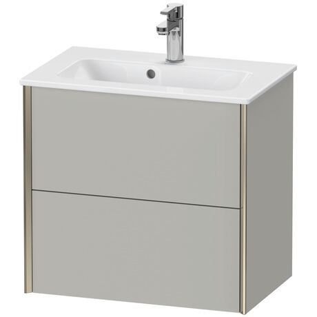 Vanity unit wall-mounted, XV41780B107 Concrete grey Matt, Decor, Profile: Champagne