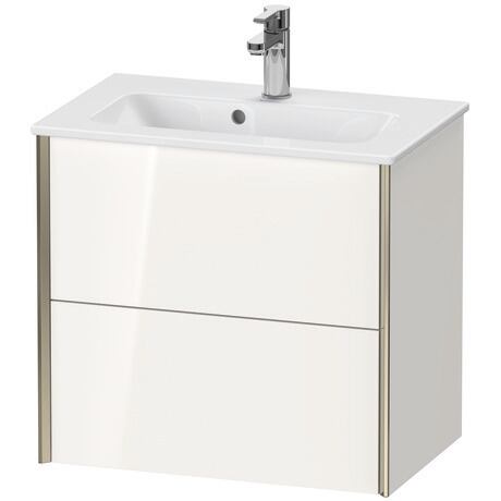 Vanity unit wall-mounted, XV41780B122 White High Gloss, Decor, Profile: Champagne