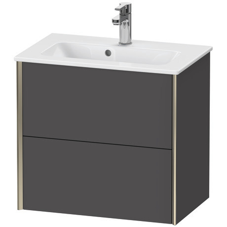 Vanity unit wall-mounted, XV41780B149 Graphite Matt, Decor, Profile: Champagne