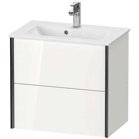 Vanity unit wall-mounted, XV41780B222 White High Gloss, Decor, Profile: Black