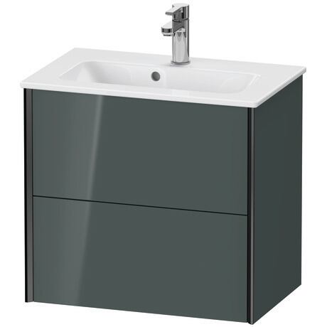 Vanity unit wall-mounted, XV41780B238 Dolomite Gray High Gloss, Lacquer, Profile: Black