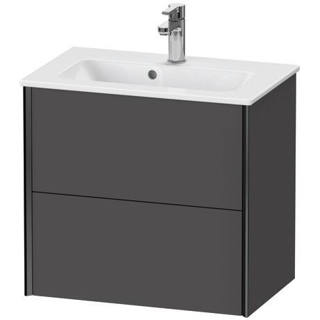 Vanity unit wall-mounted, XV41780B249 Graphite Matt, Decor, Profile: Black