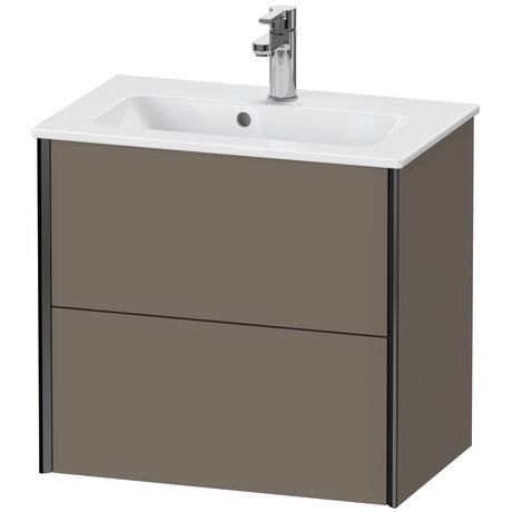 Vanity unit wall-mounted, XV41780B290 Flannel Grey Satin Matt, Lacquer, Profile: Black