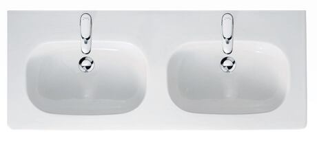 Double washbasin, 03481200002 White High Gloss, Rectangular, Number of washing areas: 2 Middle, Number of faucet holes per wash area: 1 Middle