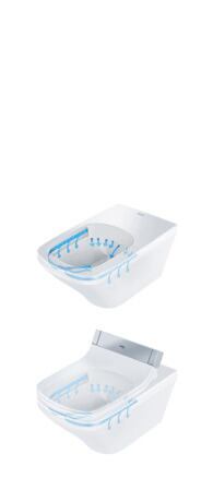 Toilet wall-mounted for shower toilet seat, 2537590000 White High Gloss, Flush water quantity: 4,5 l