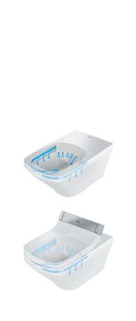 Toilet wall-mounted for shower toilet seat, 2537590000 White High Gloss, Flush water quantity: 4,5 l