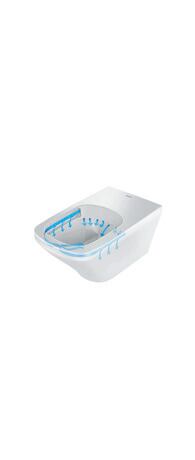 Toilet wall-mounted for shower toilet seat, 2537590000 White High Gloss, Flush water quantity: 4,5 l