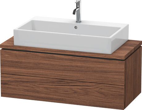 Console vanity unit wall-mounted, LC580902121 Walnut dark Matt, Decor