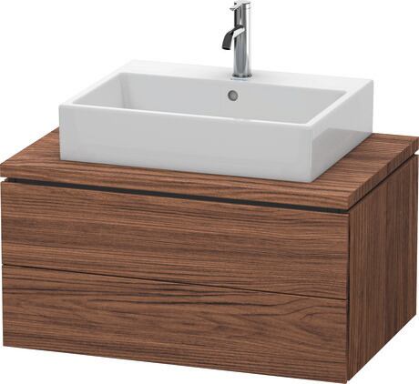 Console vanity unit wall-mounted, LC581702121 Walnut dark Matt, Decor