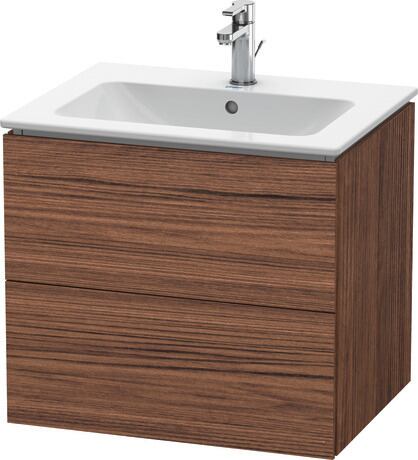 Vanity unit wall-mounted, LC624002121 Walnut dark Matt, Decor