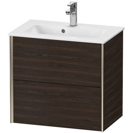 Vanity unit wall-mounted, XV41780B169 Brushed walnut Matt, Real wood veneer, Profile: Champagne