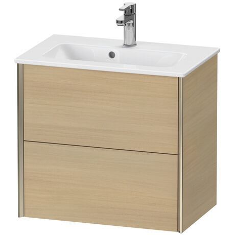 Vanity unit wall-mounted, XV41780B171 Mediterranean oak Matt, Real wood veneer, Profile: Champagne