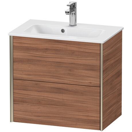 Vanity unit wall-mounted, XV41780B179 Walnut Matt, Decor, Profile: Champagne