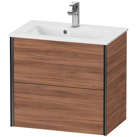 Vanity unit wall-mounted, XV41780B279 Walnut Matt, Decor, Profile: Black