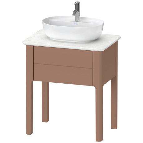 Console vanity unit floorstanding, LU956005454 Almond Satin Matt, Lacquer