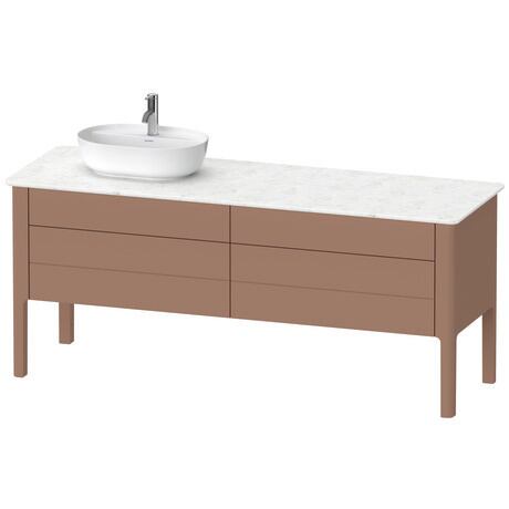 Console vanity unit floorstanding, LU9568L5454 Almond Satin Matt, Lacquer