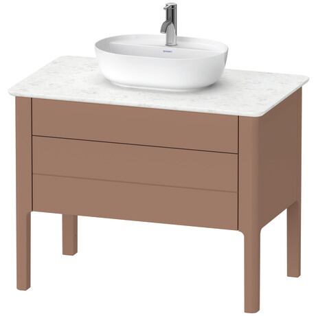 Console vanity unit floorstanding, LU956905454 Almond Satin Matt, Lacquer