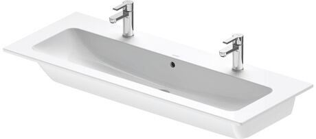 Washbasin, 2361120024 White High Gloss, Number of washing areas: 2 Middle, Number of faucet holes per wash area: 1 Left, Right