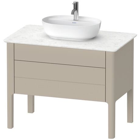 Console vanity unit floorstanding, LU956906060 taupe Satin Matt, Lacquer