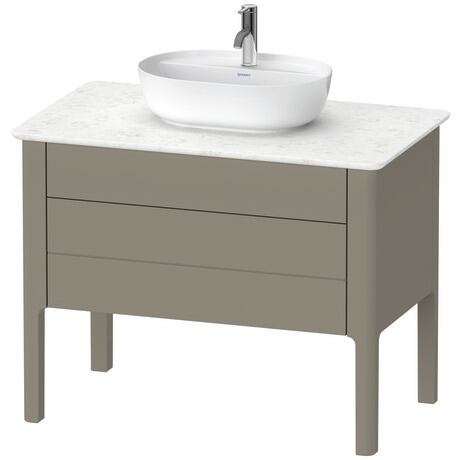 Console vanity unit floorstanding, LU956909292 Stone grey Satin Matt, Lacquer