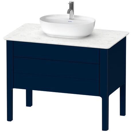 Console vanity unit floorstanding, LU956909898 Night blue Satin Matt, Lacquer