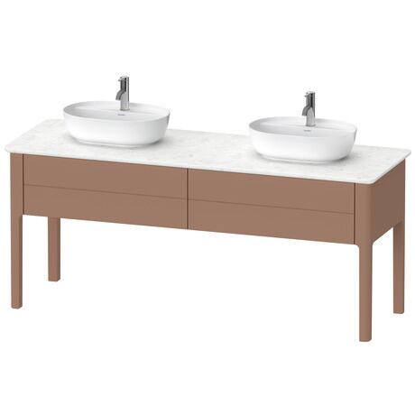 Console vanity unit floorstanding, LU9562B5454 Almond Satin Matt, Lacquer