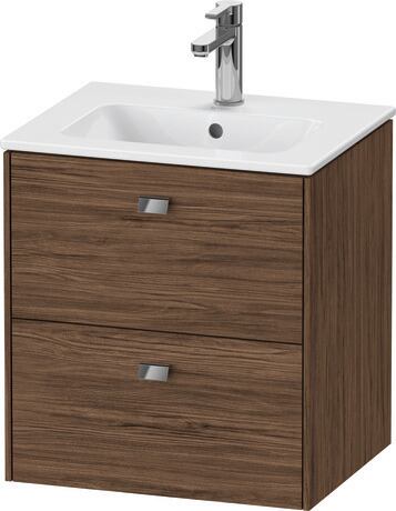 Vanity unit wall-mounted, BR432701021 Walnut dark Matt, Decor, Handle Chrome