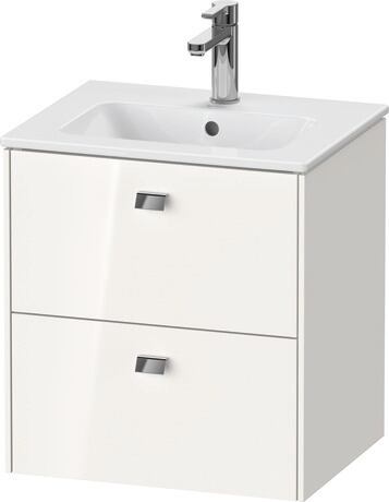 Vanity unit wall-mounted, BR432701022 White High Gloss, Decor, Handle Chrome