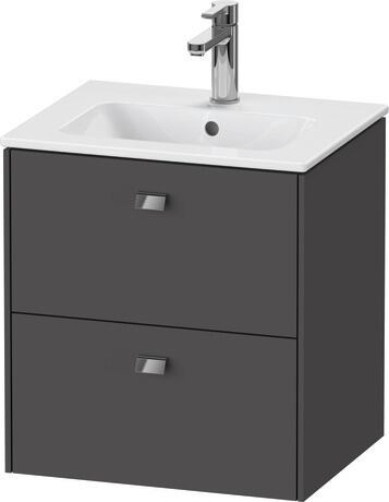 Vanity unit wall-mounted, BR432701049 Graphite Matt, Decor, Handle Chrome