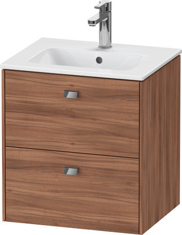 Vanity unit wall-mounted, BR432701079 Walnut Matt, Decor, Handle Chrome