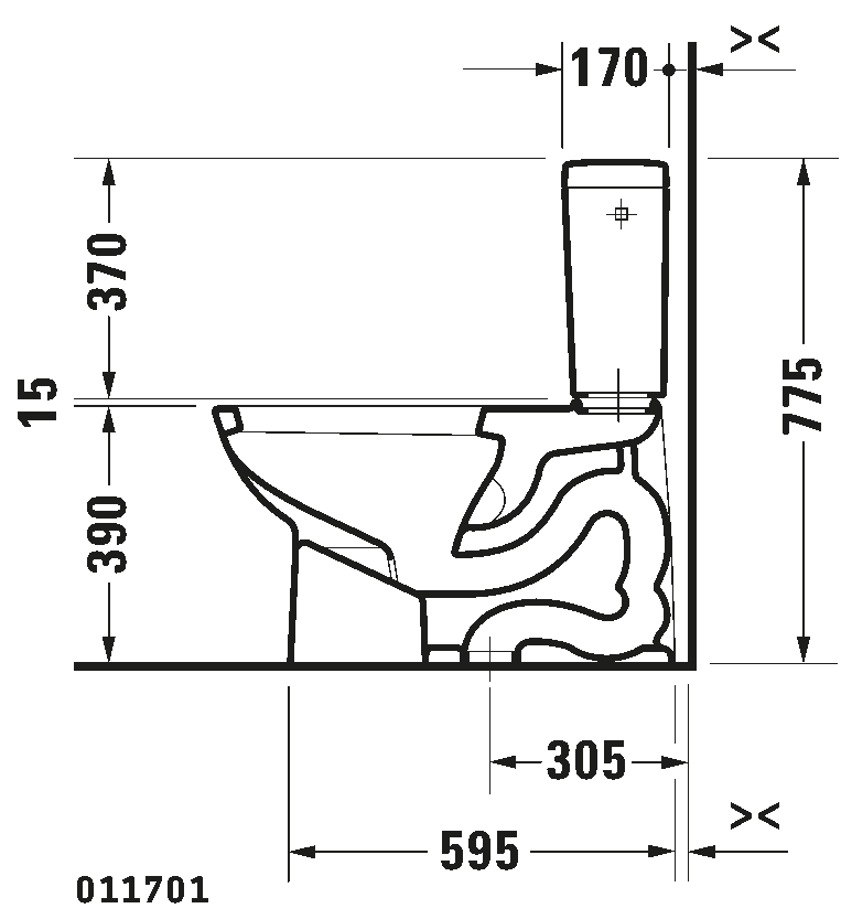 Two-piece toilet, 011701