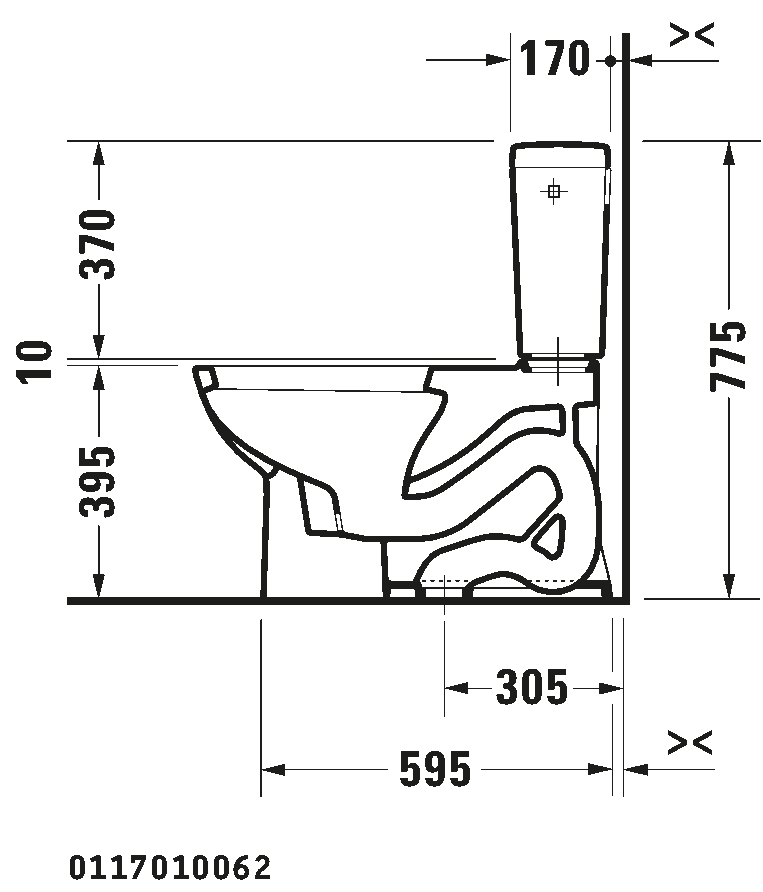 Two-piece toilet, 011701