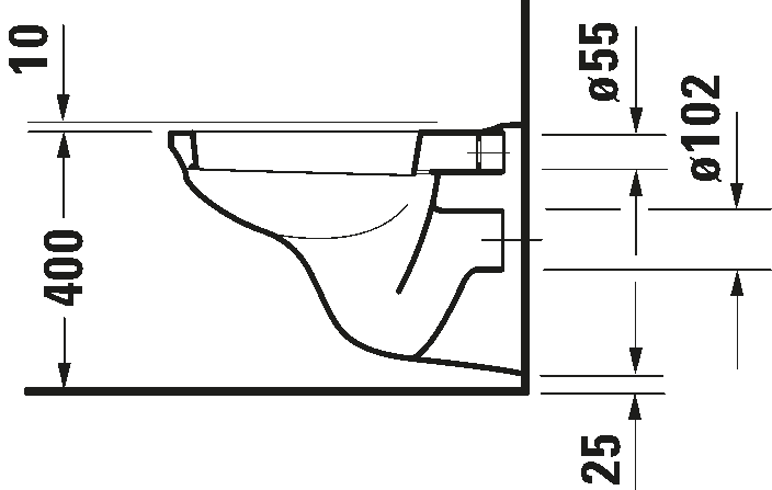 Wall-mounted toilet Basic, 018409