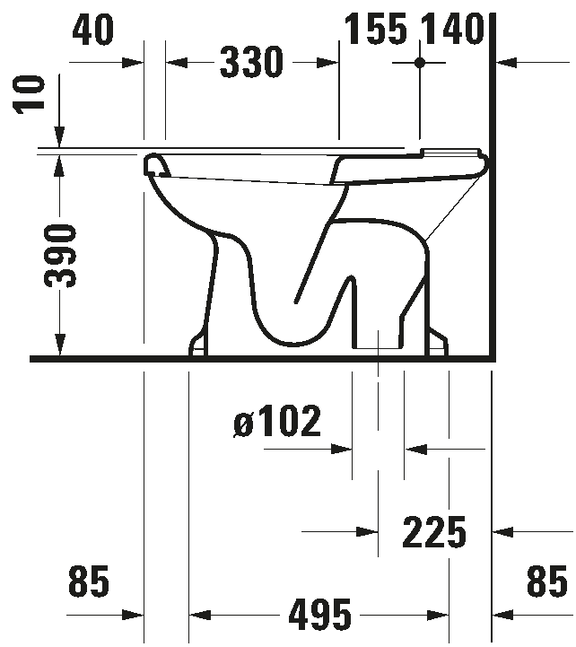 Toilet close-coupled, 022701