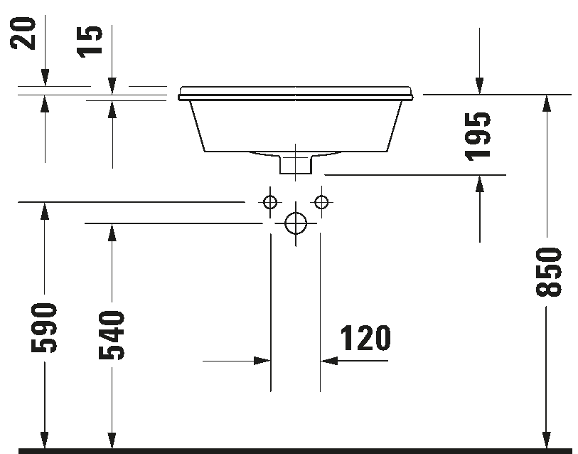 Built-in basin, 030256