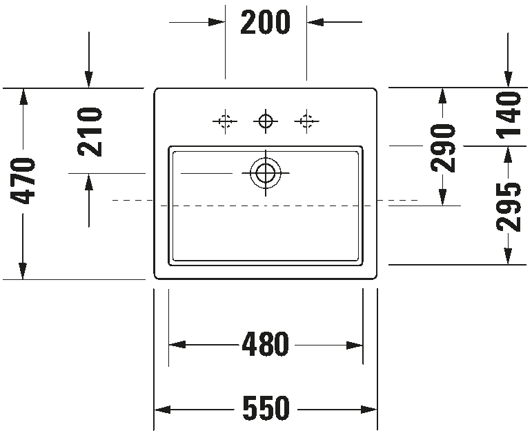 Semi-recessed washbasin, 031455