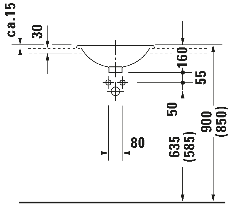 Built-in basin, 031845