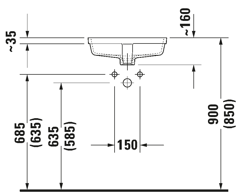 Built-in basin, 033043